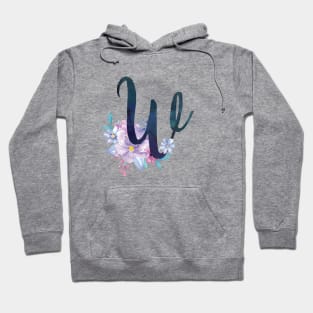 Floral Monogram W Pretty Lilac Bouquet Hoodie